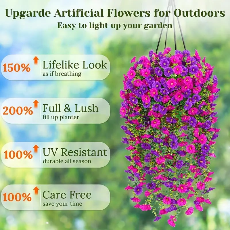 🌺UV Resistant Hanging Artificial Morning Glory Vine