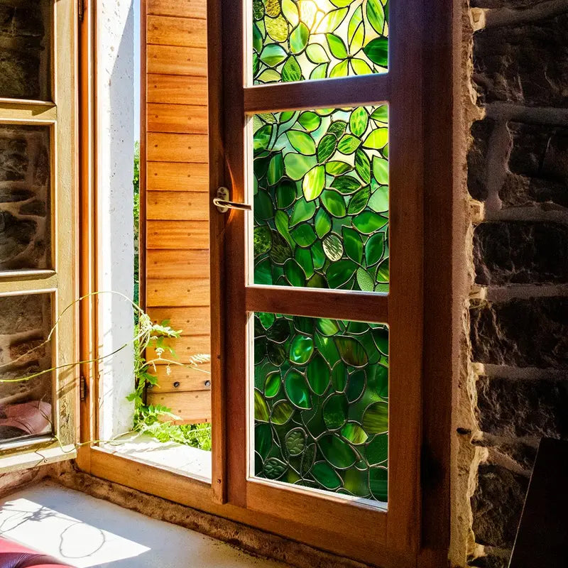 🔥Only $19.99 Last Day💥 Leaf Pattern Static Cling Window Sticker
