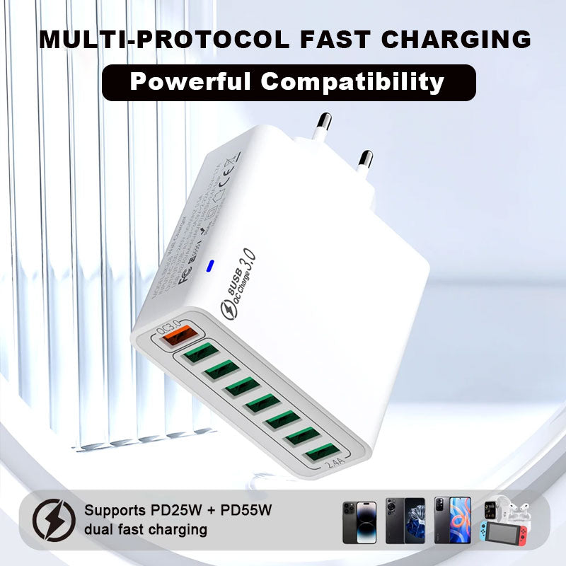 🔥🔥8 in 1 Waterproof Ports USB Fast Charger