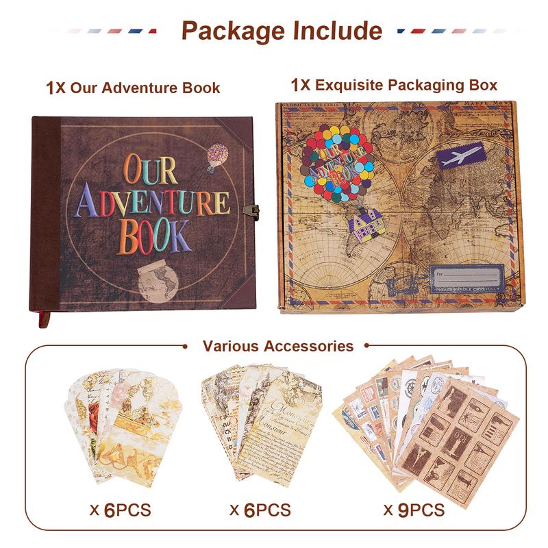 ❤️📚 Our Adventure Book Scrapbook 📸💕 Retro Style Embossed Letter Cover, Perfect for Travel & Memories 💭