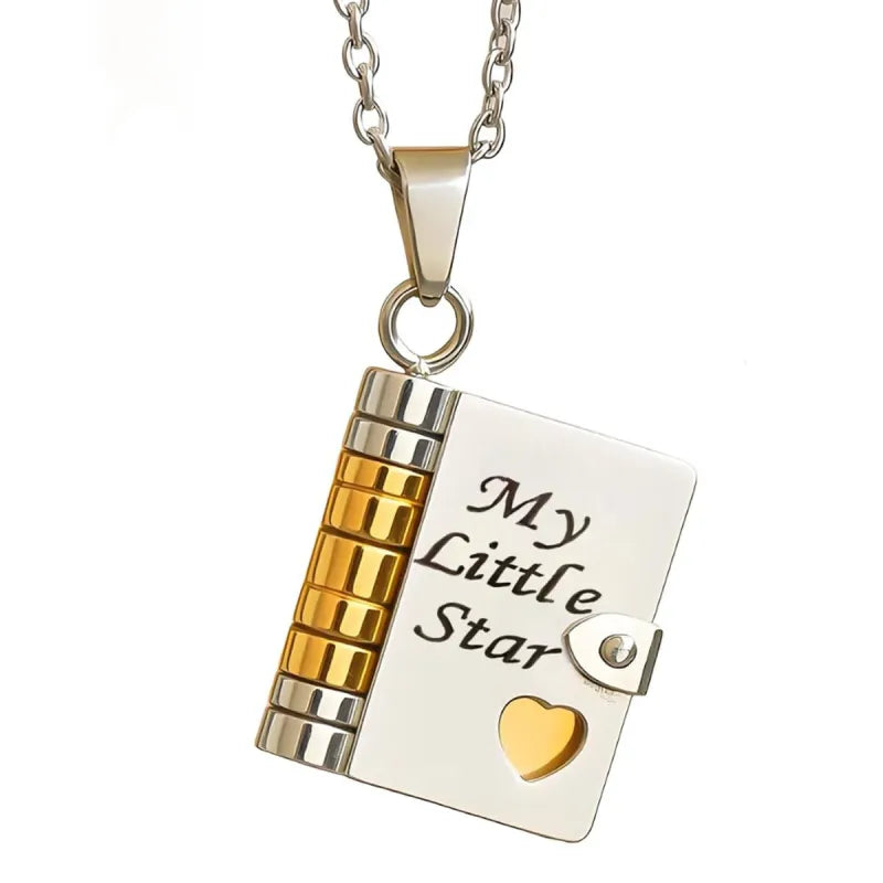 📖 My Little Star Book Necklace for Daughter, Birthday Day Gift Graduation Jewelry of Love