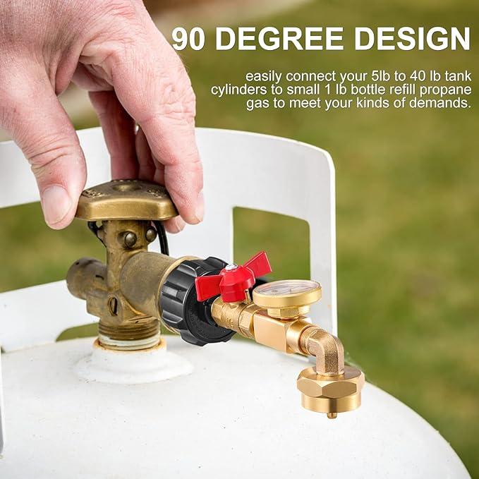 💥 Last Day Promotion 49% OFF 🔥Top-Rated Propane Refill Elbow Adapter (With Tank Gauge)
