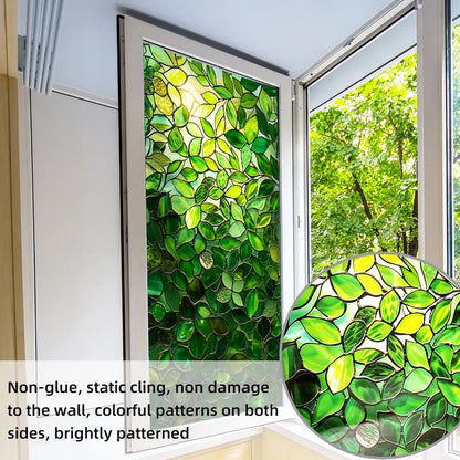 🔥Only $19.99 Last Day💥 Leaf Pattern Static Cling Window Sticker