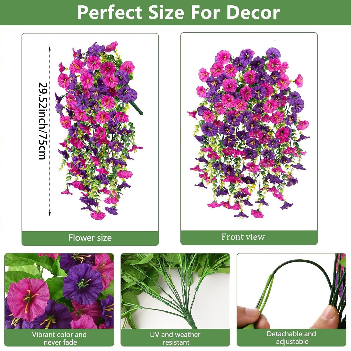 🌺UV Resistant Hanging Artificial Morning Glory Vine