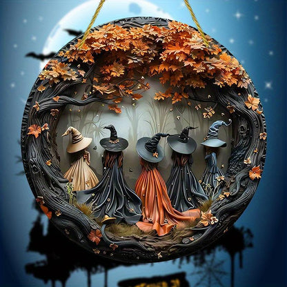 🧙 Witch Pattemn Wooden Hanging Sign
