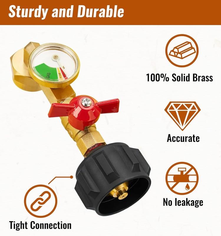 💥 Last Day Promotion 49% OFF 🔥Top-Rated Propane Refill Elbow Adapter (With Tank Gauge)