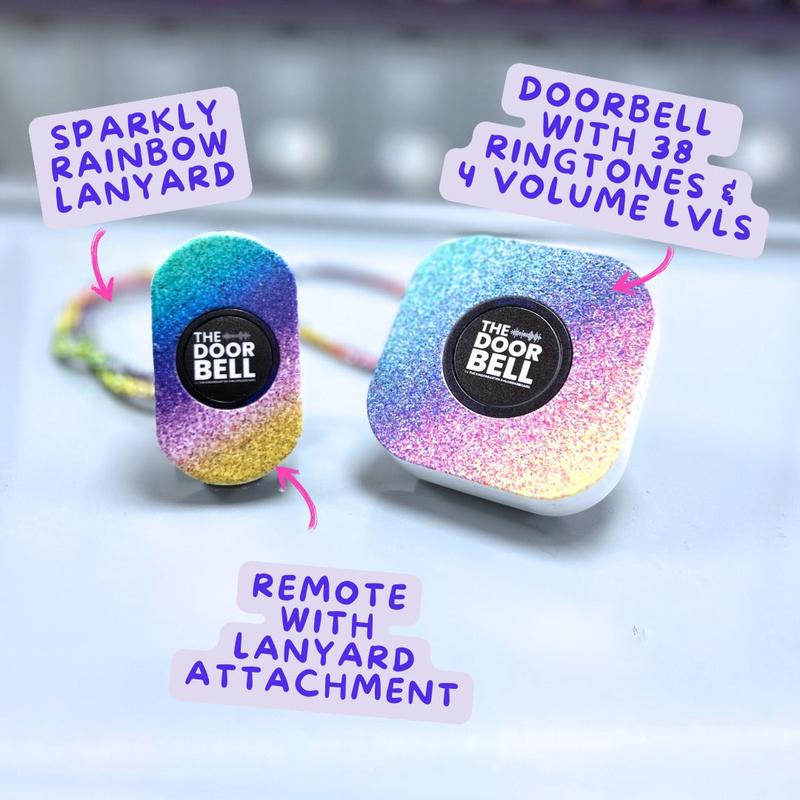 ✨ The Doorbell by TKS – Sparkly Rainbow Teacher's Remote