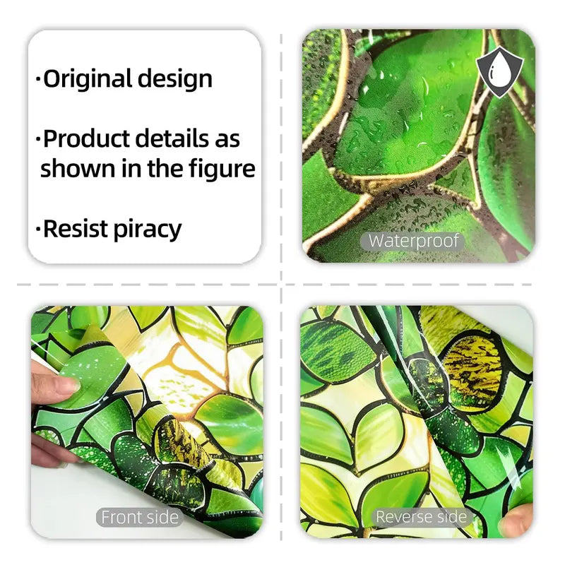 🔥Only $19.99 Last Day💥 Leaf Pattern Static Cling Window Sticker