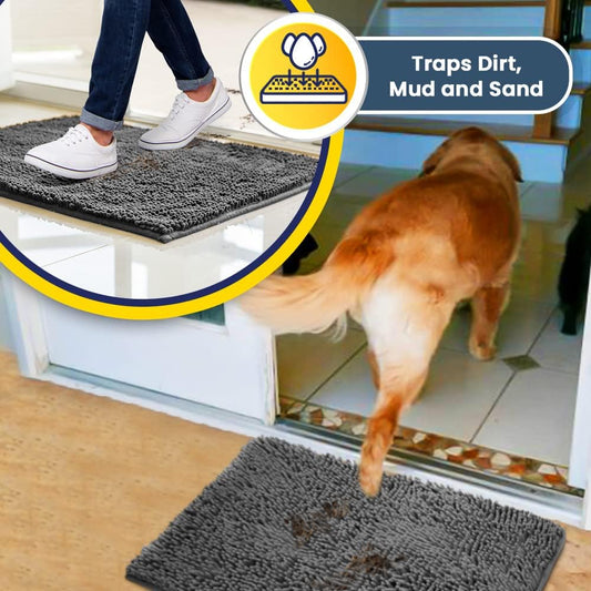👣Super Absorbent Microfiber Dog Door Mat For Muddy Paws