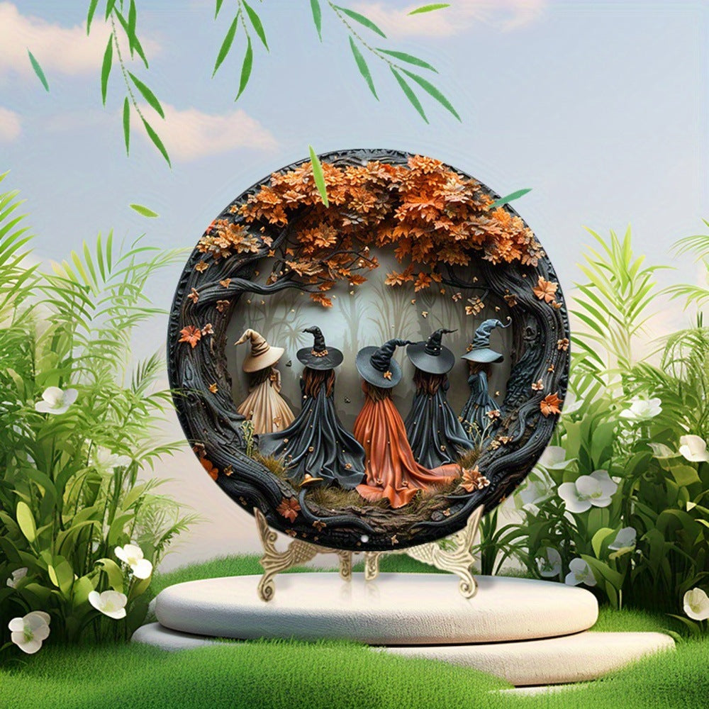 🧙 Witch Pattemn Wooden Hanging Sign