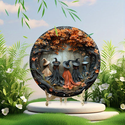 🧙 Witch Pattemn Wooden Hanging Sign