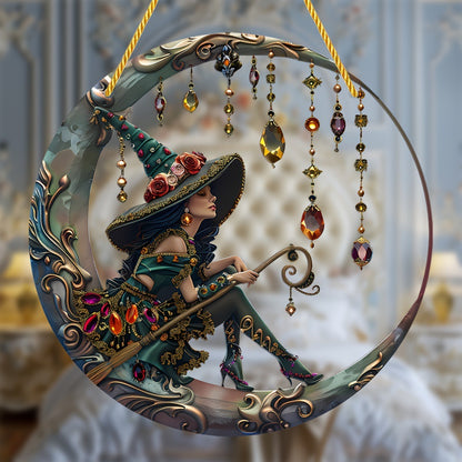 🧙 Witch Pattemn Wooden Hanging Sign