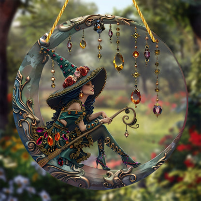 🧙 Witch Pattemn Wooden Hanging Sign
