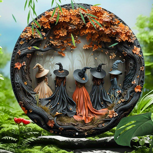 🧙 Witch Pattemn Wooden Hanging Sign