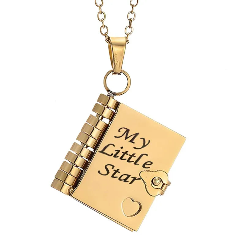 📖 My Little Star Book Necklace for Daughter, Birthday Day Gift Graduation Jewelry of Love