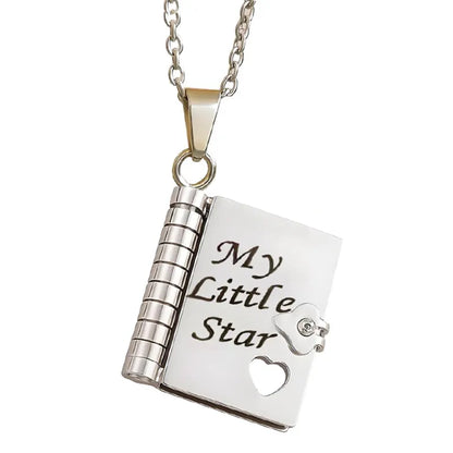 📖 My Little Star Book Necklace for Daughter, Birthday Day Gift Graduation Jewelry of Love