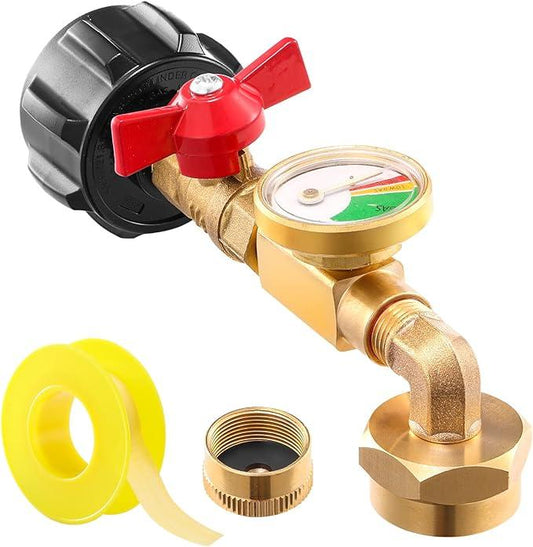 💥 Last Day Promotion 49% OFF 🔥Top-Rated Propane Refill Elbow Adapter (With Tank Gauge)
