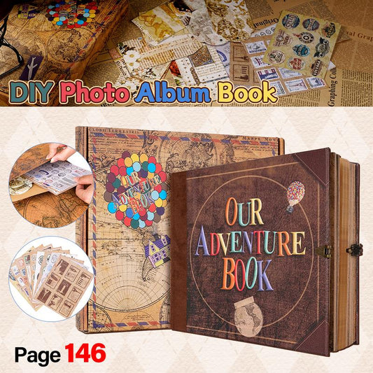 ❤️📚 Our Adventure Book Scrapbook 📸💕  Retro Style Embossed Letter Cover, Perfect for Travel & Memories 💭