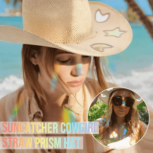 🏆Flash Sale⚡ 50K+ SOLD! Almost Gone-💥🔥Suncatcher Cowgirl Straw Prism Hat